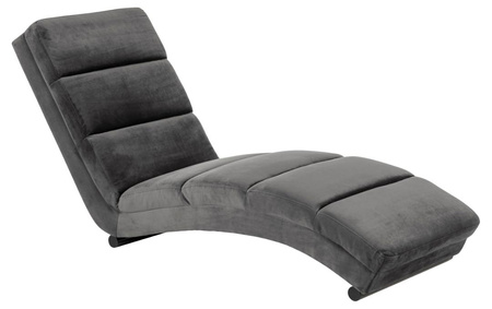 Szezlong Slinky – dark grey welur, pikowania poziome ACTONA