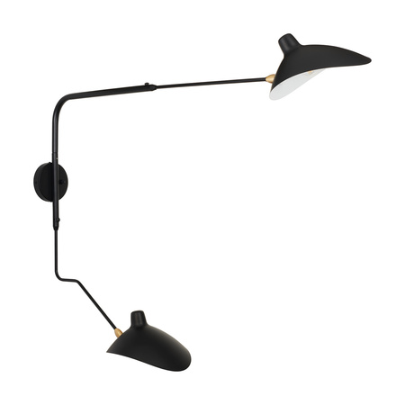 Lampa ścienna CRANE-2W S, 110 cm - loftowy, kinkiet dwuramienny, czarny
