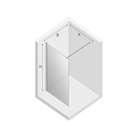 KABINA NEW MODUS WHITE WALK-IN U 90x200 CZYSTE 8mm ACTIVE SHIELD