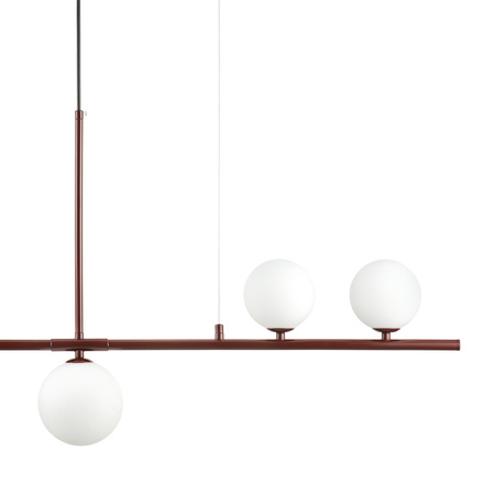 Lampa wisząca MODERNO 80 cm - burgundowa z białymi kloszami