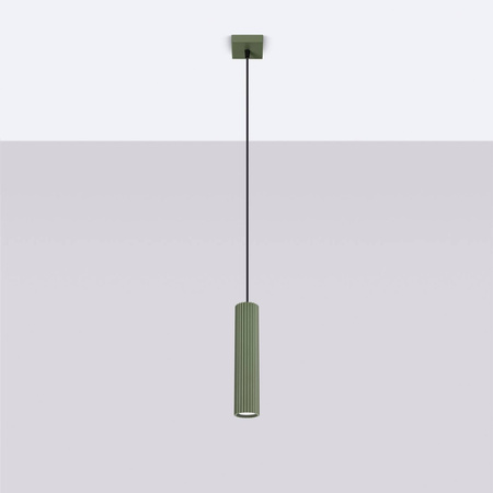 Lampa wisząca KARBON 1 zielony oliwkowy