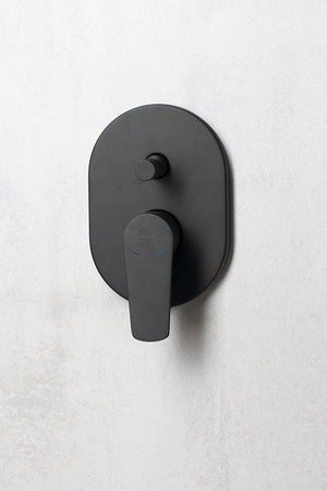 LOTTA bateria prysznicowa podtynkowa, 2 wyjścia, czarny mat