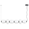 Lampa wisząca BRILLA-6, 125 cm - LED, czarny stelaż, nieregularne białe kule