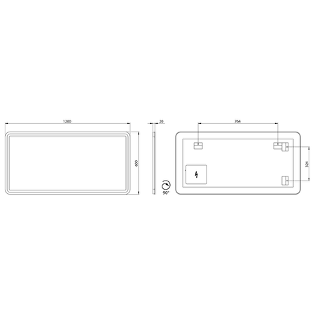 NYX lustro z oświetleniem LED 120x60cm