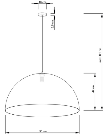 SFERA 90 biały/miedź lampa wisząca