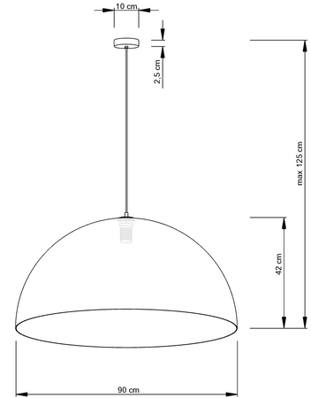 Sfera 90 biały/złoty lampa wisząca