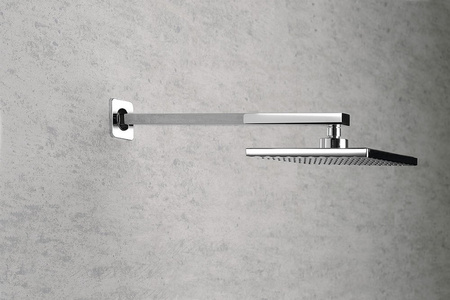 Ramię prysznicowe kwadratowe niskie, 400mm, chrom