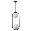 Lampa wisząca COSTA DUO 50 cm - czarny stelaż, dwa klosze