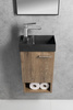 PICCOLINO umywalka betonowa, 30,8x17cm, bateria z lewej strony, antracyt mat