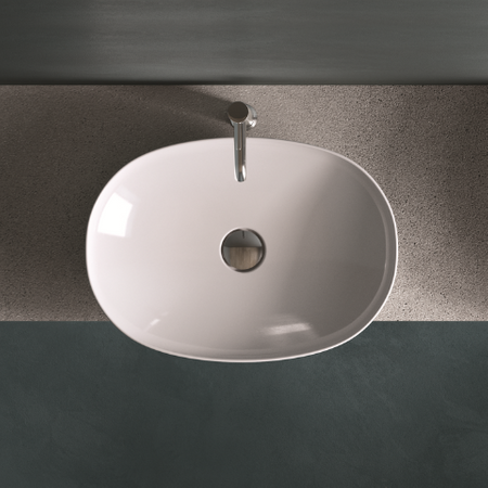 VARIANT Umywalka nablat. owalna 50x36 cm biały połysk