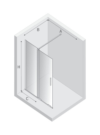 Kabina prysznicowa SMART GOLD BRUSHED 1D walk-in U 110x200 szkło czyste 8mm Active Shield 2.0