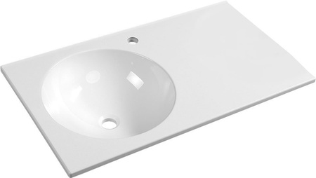 JUNO umywalka kompozytowa 80x47cm, biała, lewa