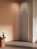 NZ4 Kabina prysznicowa NEW SOLEO GOLD BRUSHED walk-in U 50x195 szkło czyste 6mm Active Shield 2.0
