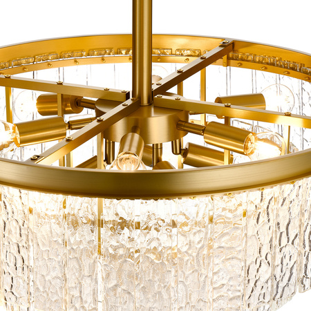Lampa wisząca ICELAND 60 cm - mosiądz, szkło kryształowe