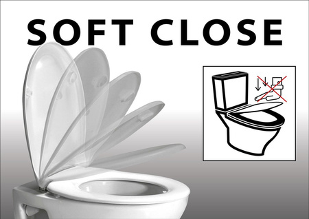 WALDORF deska WC, Soft Close, orzech/chrom