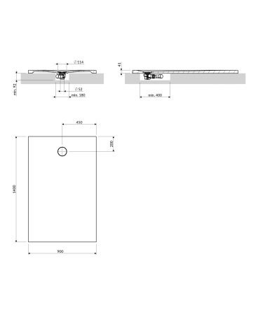 AQUAROCK kompozytowy brodzik prysznicowy antypoślizgowy, 90 x 140 cm, dune beige mat