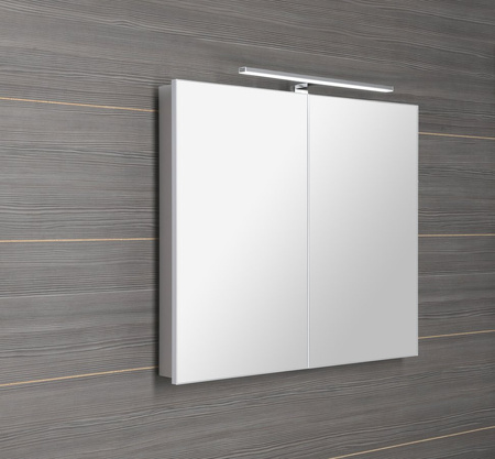 GRETA szafka z lustrem, oświetlenie LED, 81x70x14cm, biały mat