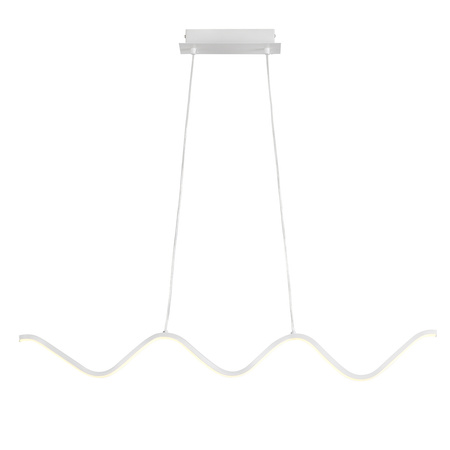 Lampa wisząca ZIGZAG 90 cm - LED, biała, falista listwa