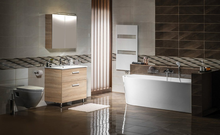 VEGA szafka z lustrem, 60x70x18cm, dąb platin