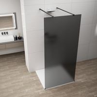 ESCA BLACK MATT jednoczęściowa kabina przysznicowa Walk-In, szklo dymione, 1400 mm