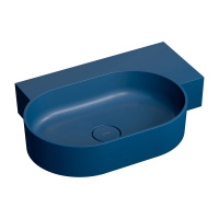 OVO M+ umywalka nablatowa/wisząca - prawa, 64 x 44 cm, midnight blue mat