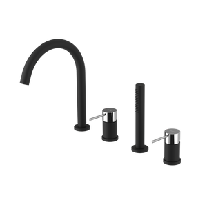 ULTRAMIX 4-otworowa bateria wannowa na brzeg wanny, czarny mat/chrom