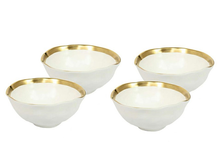 KARE komplet 4 misek BELL 15 cm biało-złoty