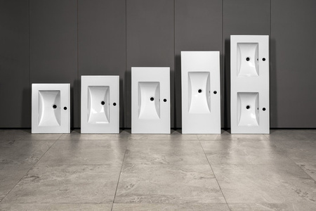 SLIM podwójna umywalka meblowa 120x46,5cm, biały