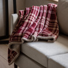 Tartan Sherpa Throw Mulberry 1520x1770mm