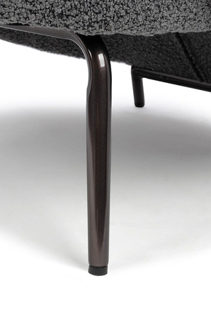 Fotel LOBBY TEDDY szary - stal, opal