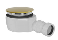 Syfon do brodzików, średnica 90mm, DN40, niski, korek złoty mat