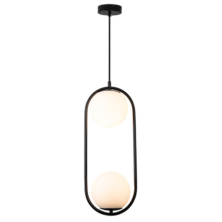 Lampa wisząca COSTA DUO 50 cm - czarny stelaż, dwa klosze