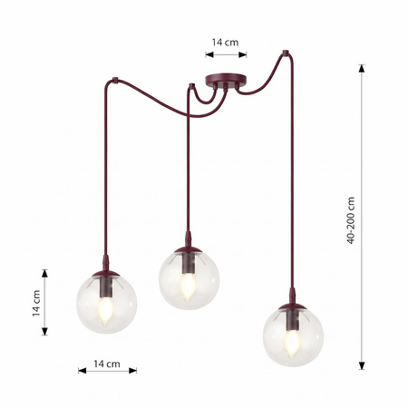GIGI 3 BURGUNDY TRANSPARENT