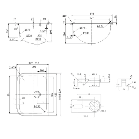 Komora gospodarcza ścienna 460x246x342 mm, ścianka tylna, ruszt, stal nierdzewna mat