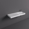 REMAL Umywalka podwieszana & nablatowa 121 X 46 cm L blat z lewej strony z otworem na baterię biały połysk