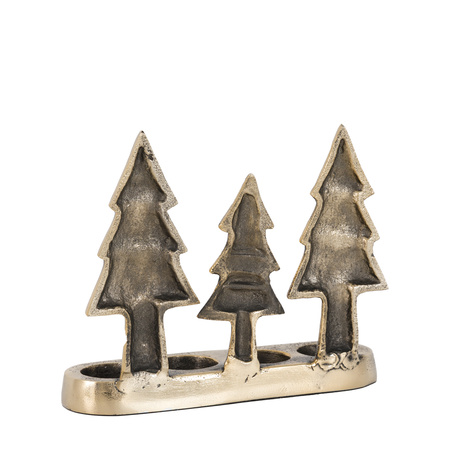 Xmas Tree Tealight Holder Gold 235x70x185mm