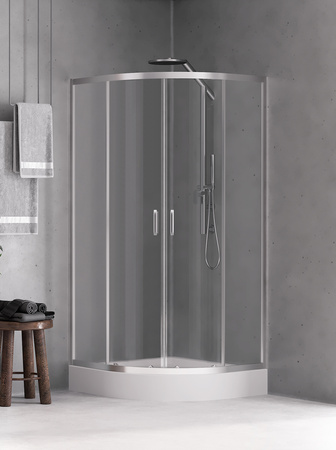 Kabina Feria półokrągła R55 90x90x185 szkło czyste 5mm z powłoką