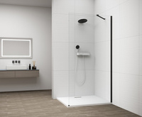 ESCA BLACK MATT jednoczęściowa kabina przysznicowa Walk-In, montaż przy ścianie, szkło czyste, 800 mm