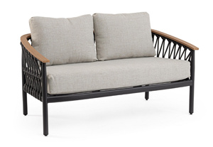 BIZZOTTO sofa 2-osobowa ogrodowa FENIX    szara
