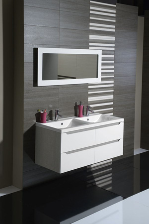 WAVE szafka umywalkowa 120x50x48cm, biała/mali wenge