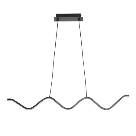 Lampa wisząca ZIGZAG 90 cm - LED, czarna, falista listwa