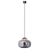 Lampa wisząca BOOM 35 cm - LED, klosz szary, wykonczenie złote