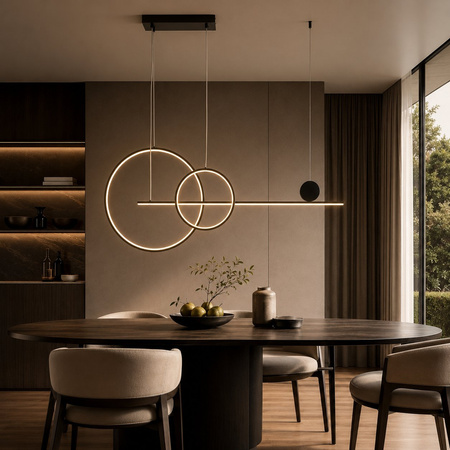Lampa wisząca NEW AGE LED 120 cm - oprawa sufitowa czarna