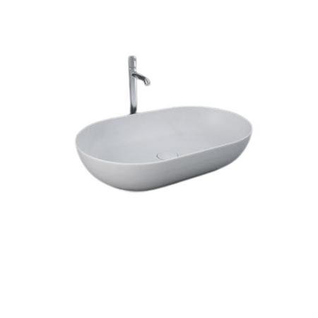 FEELING Umywalka slim nablatowa owalna 55x35 cm biały mat (500)