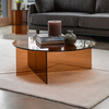 Parioli Glass Coffee Table Bronze 900x900x325mm