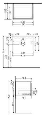 UNO JOY szafka podwieszana 60 scandinavian oak