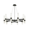 Lampa wisząca CANDELA-10, 85 cm - 10-ramienna oprawa sufitowa czarna