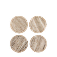 Novi Round Coasters S/4 Beige Marble 100x100x15mm