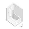 NZ2 Parawan wannowy OXIA GUNMETAL BRUSHED 1D L 50x150 szkło czyste 8mm Active Shield 2.0