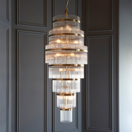 Marietta Grand 21 Pendant Light Antique Brass